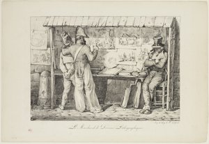 Le marchand de dessins lithographiques, between 1818 and 1819 by Nicolas Toussaint Charlet
